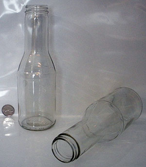 12 oz Clear Glass Fluted Sauce Bottle