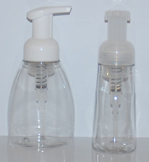 new oval countertop foamer bottles with foamer pumps - twist to right to open