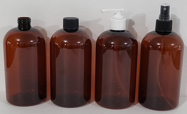 new 16 oz amber PET Boston round
