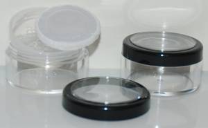 25 ml Clear Jar with the 48 mm Sifter and 41 mm Puff