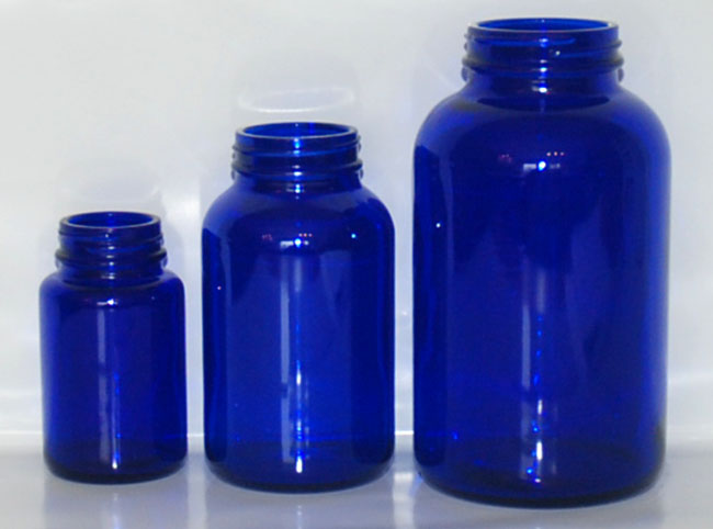 Cobalt Glass Packer Bottles