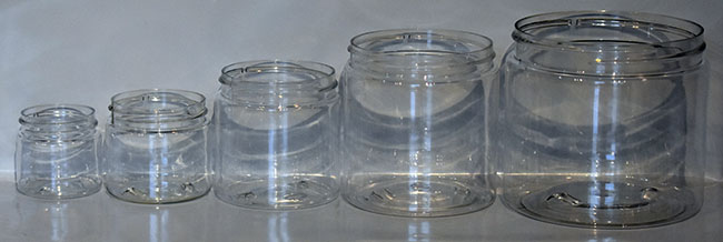 clear PET jars
