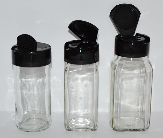 Clear Glass Spice Bottles With Spice Tops